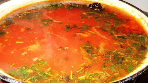 борщ постный с килькой и грушами