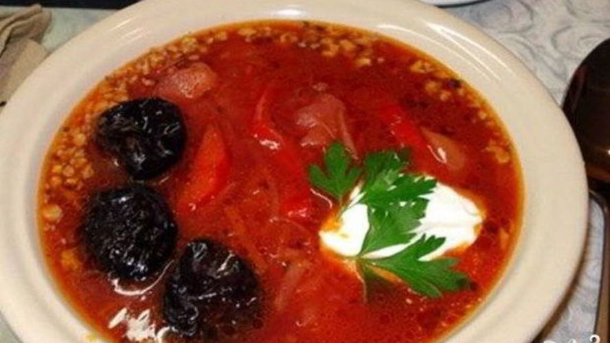 Рецепт борща с черносливом вегетарианский