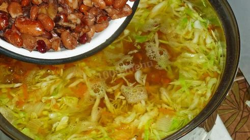 борщ с фасолью постный