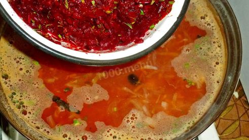 борщ с фасолью постный