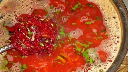 борщ с фасолью постный