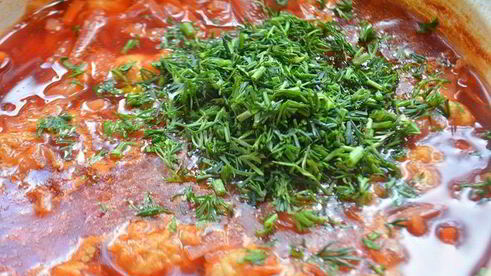 борщ с фрикадельками