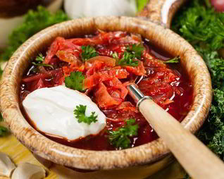 Борщ с грецкими орехами