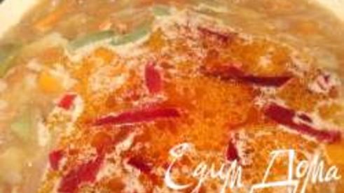 борщ с грибами и стручковой фасолью