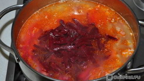 борщ с копчеными ребрышками