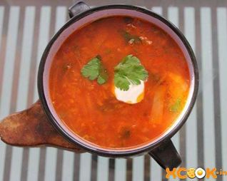 Борщ с курицей в мультиварке