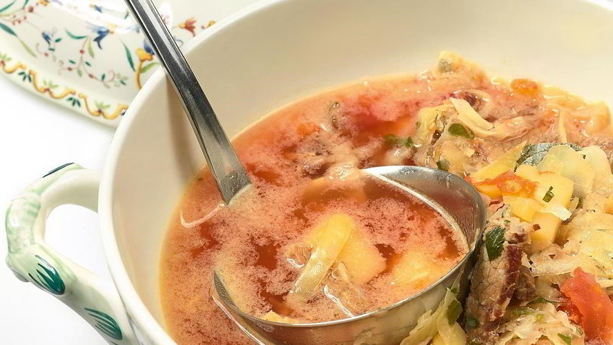 Рецепт борща с салом