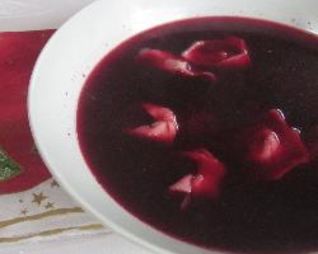 Польский борщ на свекольной закваске с сухими грибами