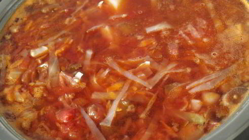 постный борщ с баклажанами