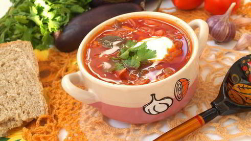 постный борщ с баклажанами