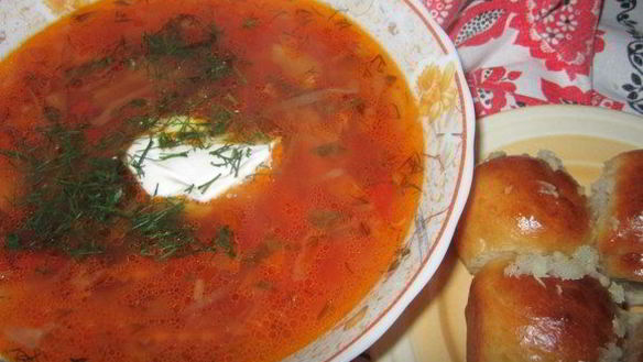 Рецепт Украинского борща с пампушками