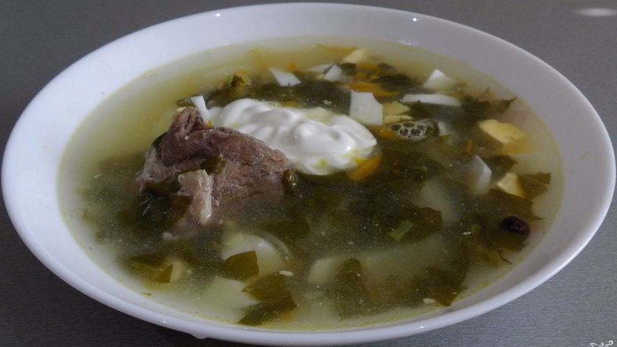 Рецепт зеленого борща с консервированным щавелем