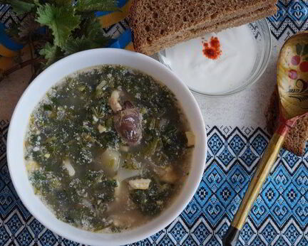 Зеленый борщ с крапивой