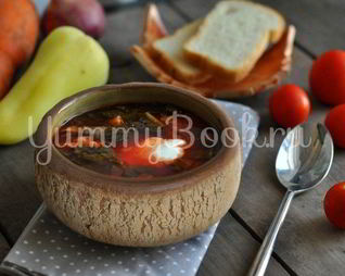 Зеленый борщ в мультиварке