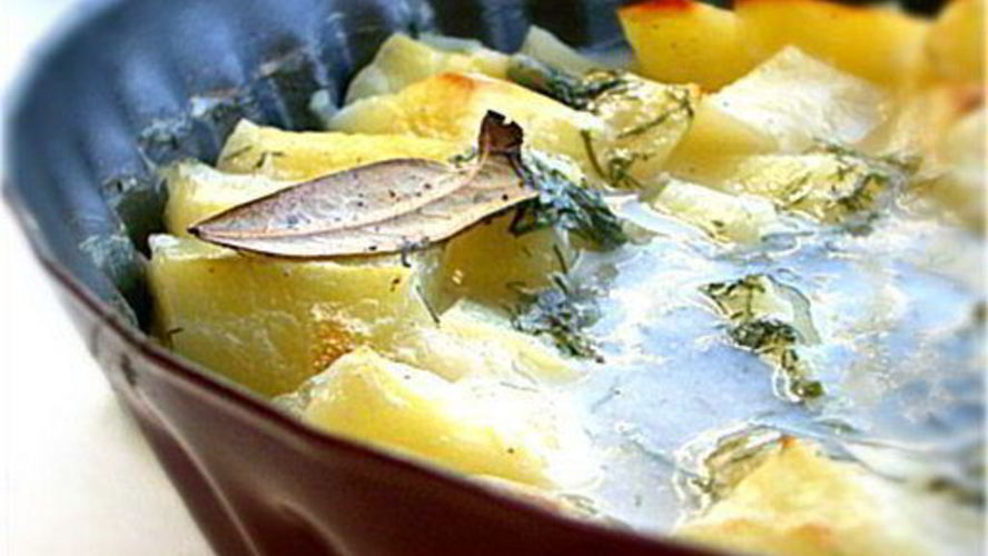 Рецепт печеного картофеля в бульоне