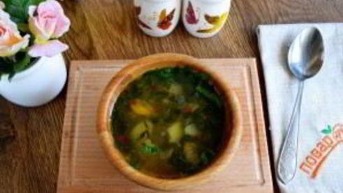 суп из щавеля на курином бульоне