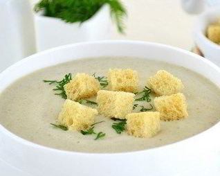 Суп-крем из опят на курином бульоне