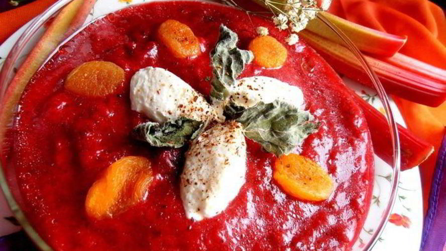 Рецепт гаспачо из ревеня и вишни