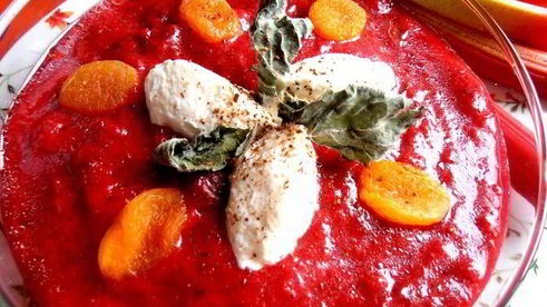 гаспачо из ревеня и вишни