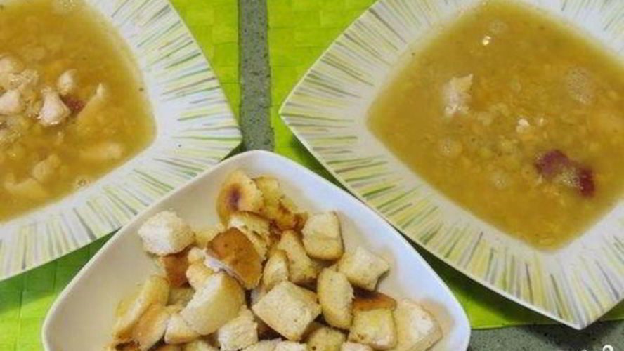 Рецепт горохового супа на мясном бульоне