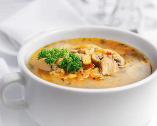 Гороховый суп с грибами