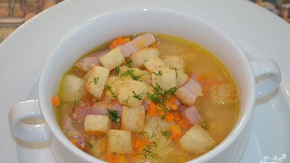 Рецепт Горохового супа с копченой грудинкой