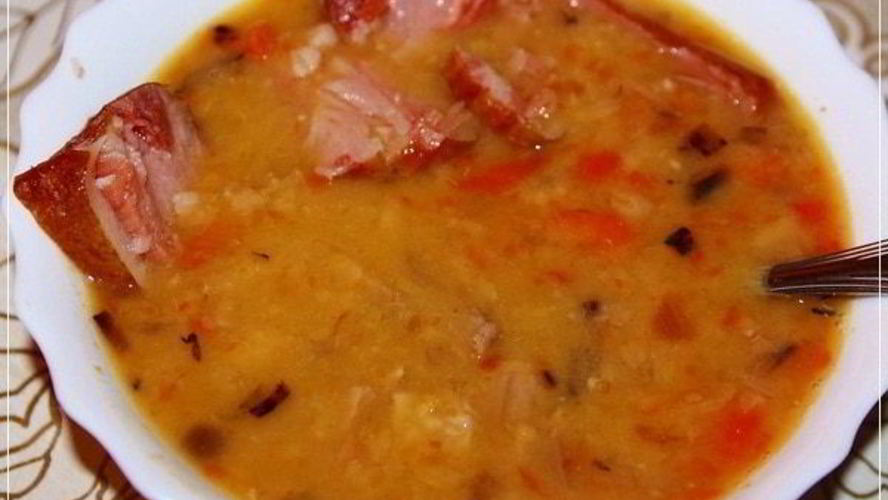 Рецепт супа горохового с рулькой поросячьей