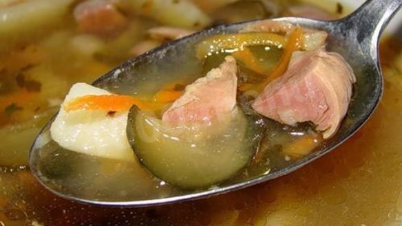 Рецепт Кисломолочного холодника с копченостями