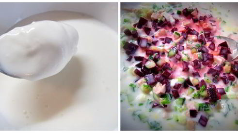 летний холодный суп со свеклой