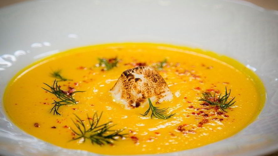 Рецепт морковна-имбирного суп с маршмеллоу