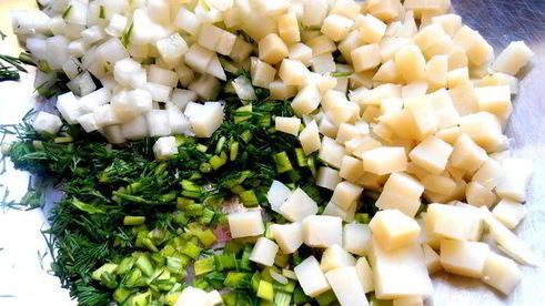 деревенская окрошка на березовом соке