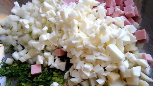 деревенская окрошка на березовом соке