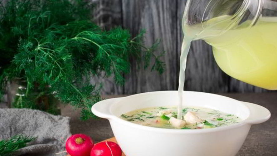 Рецепт деревенской окрошки на сыворотке