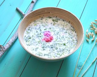 Классическая окрошка на сыворотке