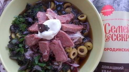 окрошка деликатесная с языком