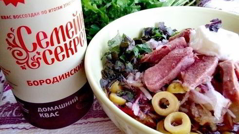 окрошка деликатесная с языком