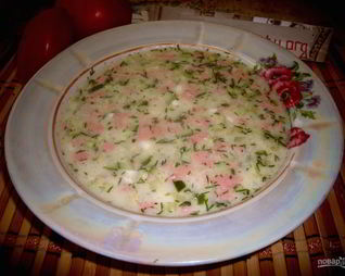 Окрошка классическая с колбасой