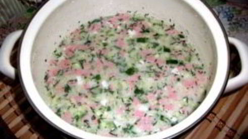 окрошка классическая с колбасой