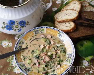 Окрошка на бульоне