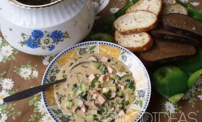 Окрошка на бульоне