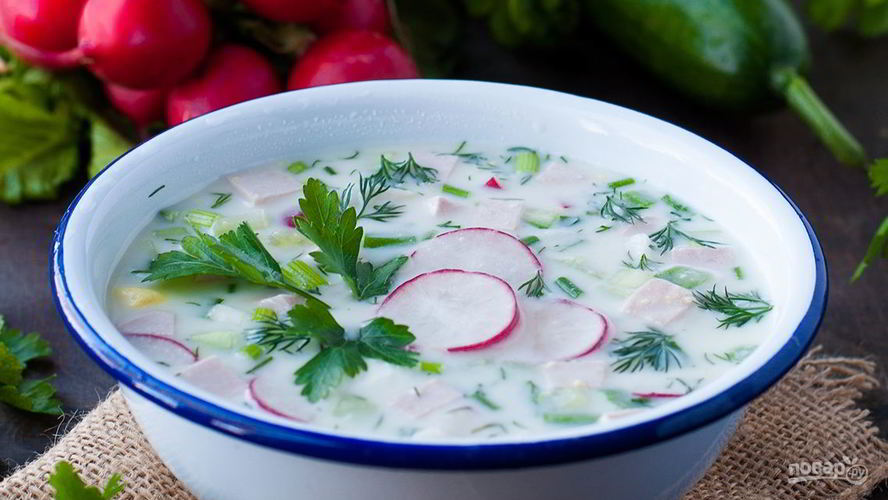 Рецепт окрошки на кефире