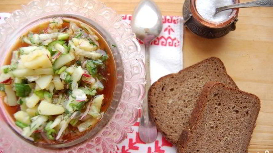 Рецепт окрошки постной