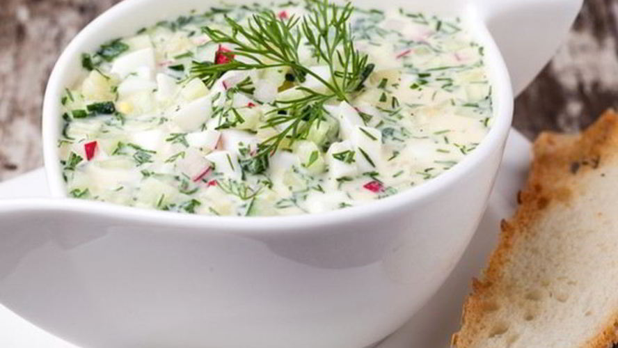 Рецепт окрошки с кефиром, чесноком и сахаром