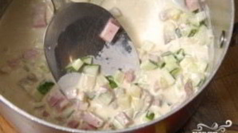 окрошка с колбасой