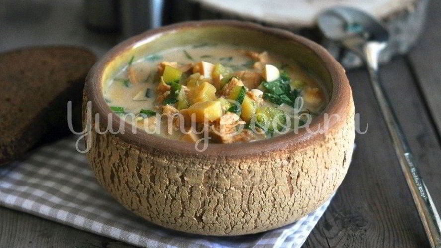 Рецепт окрошки с курицей на квасе