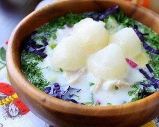 Окрошка с таном и ледяным квасом