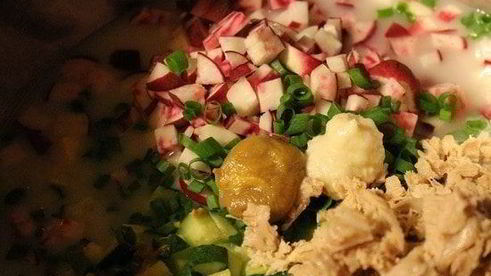 окрошка с таном и ледяным квасом