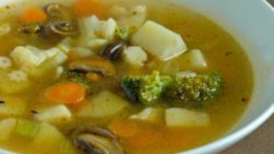 Рецепт легкого овощной суп с шампиньонами