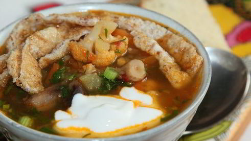 овощной суп с белково-кунжутным омлетом