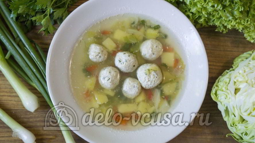Рецепт овощного супа с фрикадельками